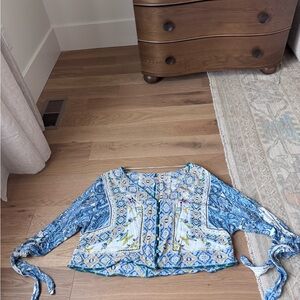 Free people Blue Patterned Women's Top